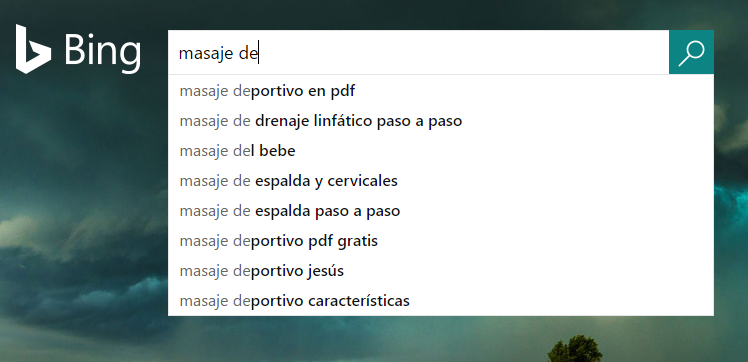 Captura de pantalla de Bing Instant