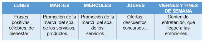 Calendario de contenidos de Instagram