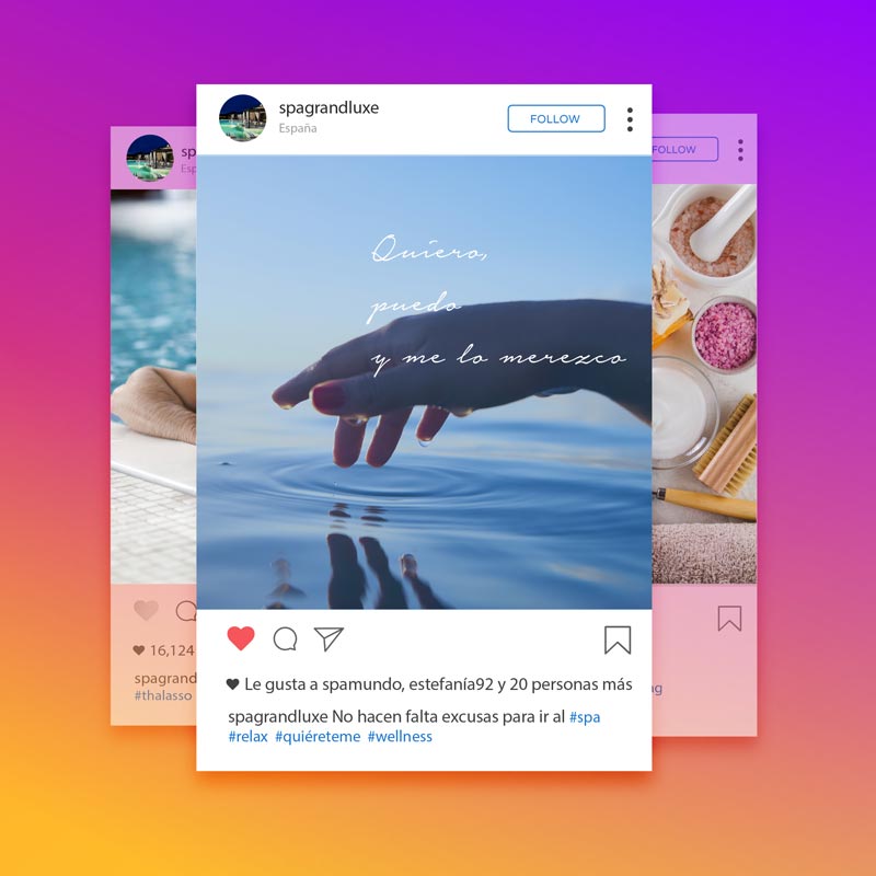 Ejemplo de post de spa en Instagram