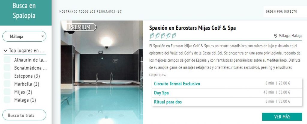 Listado de spas en Marbella