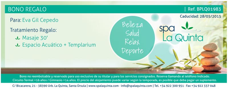 Imagen de un bono regalo de spa