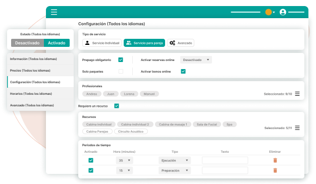 Configuración Tratamientos